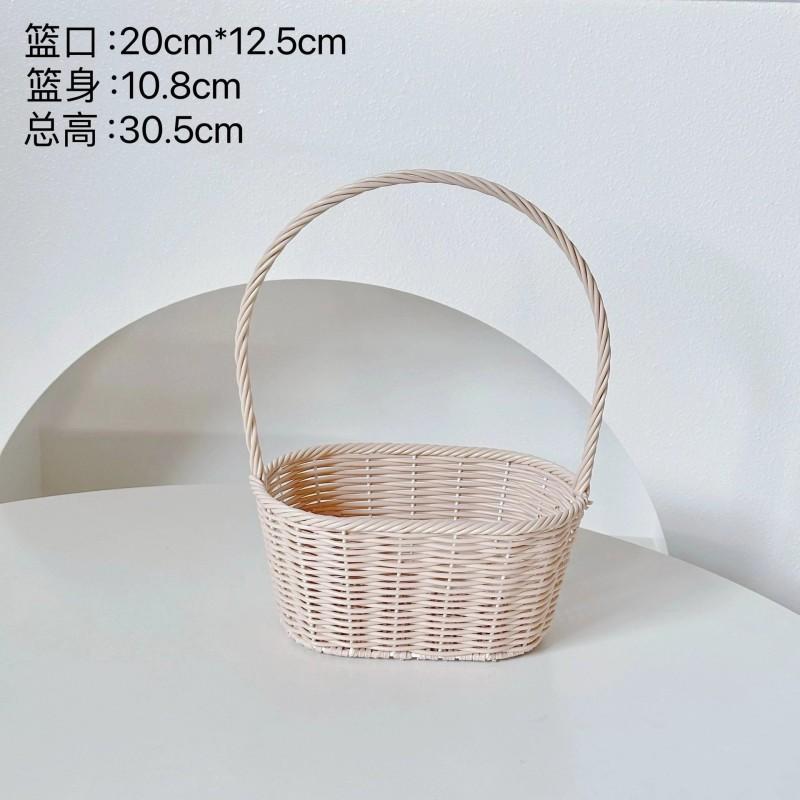 

Wicker Rattan Flower Basket Wicker Woven Basket with Handle Pincnic Basket Sundries Storage Organizer Wedding Party Decor