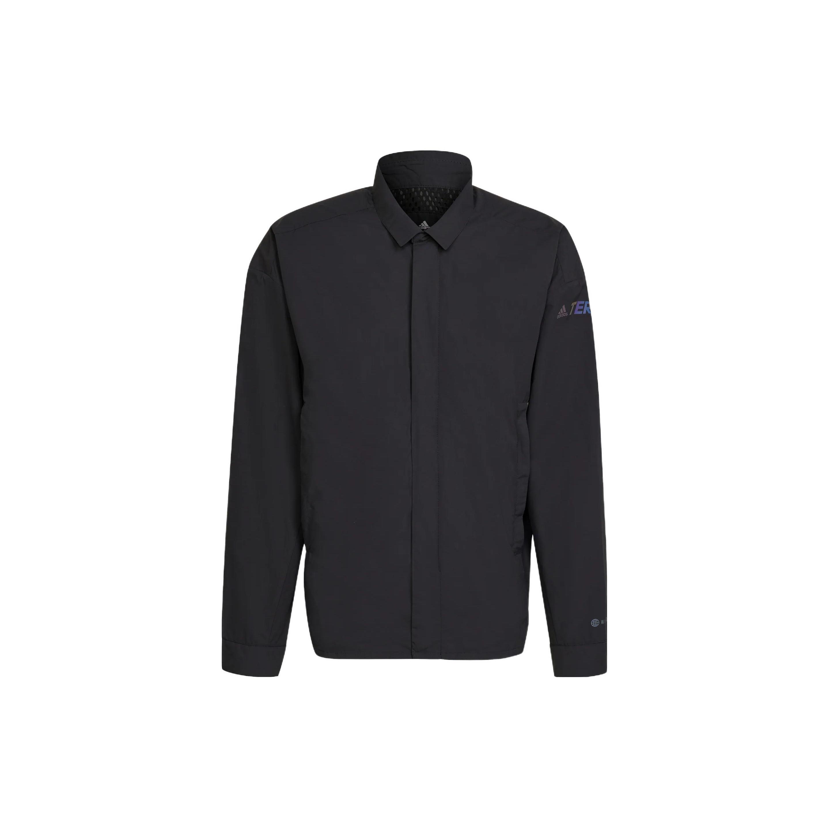 Men s adidas Terrex C Myshelter W.r Colorful Logo Stripe Printing Lapel Jacket Black H65697 M