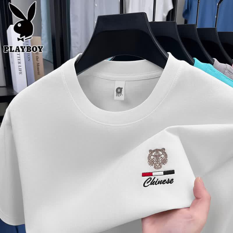 PLAYBOY Men's Pure Cotton Short Sleeve T-Shirt