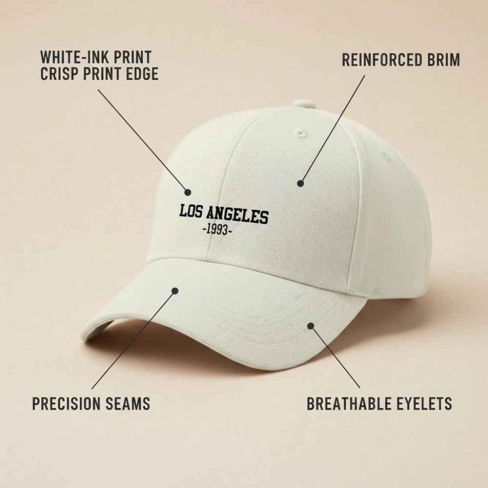 [Los Angeles Baseball Cap] 1993 Print Polyester Adjustable Breathable Casual Outdoor Sports Dad Hat For Men Women Travel Gift
