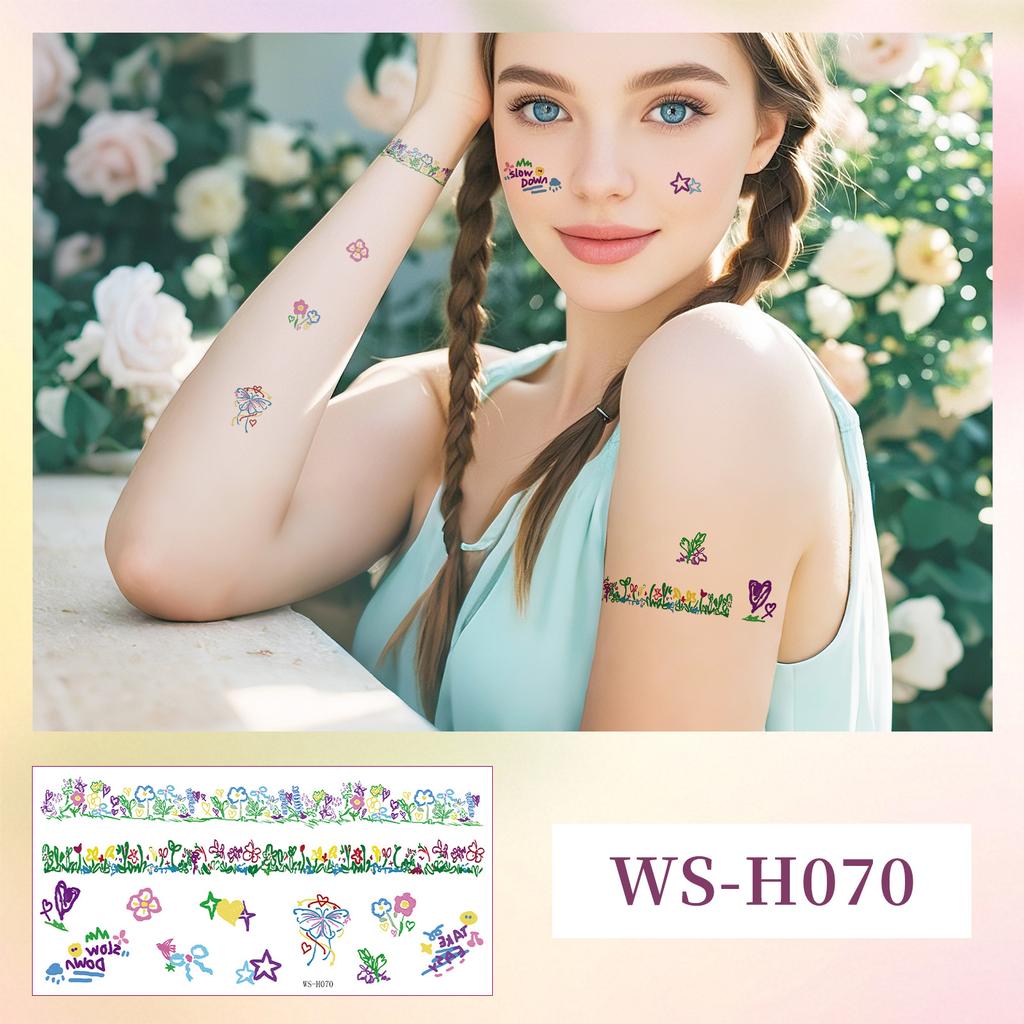 Grenzüberschreitend Beliebt Klein Frisch Erwachsenen Finger Tattoo Aufkleber Wasserdicht Niedlich Kinder Armband Narbenabdeckung