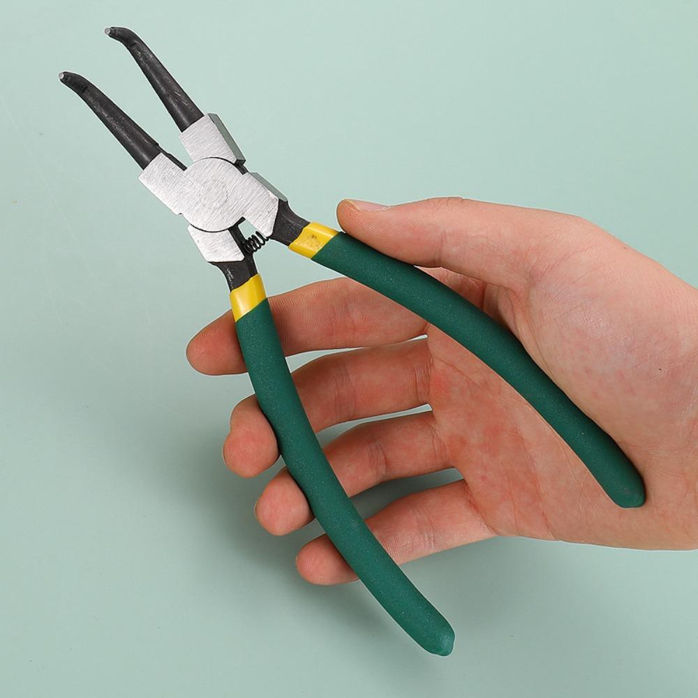 4pcs/set Sturdy Circlip Plier Set Carbon Steel Straight Bent Pliers  Home Maintain