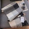 100% Wool Knitted Scarf Unisex Winter Warm Accessory Classic Plaid Long Neck Wrap Men Women