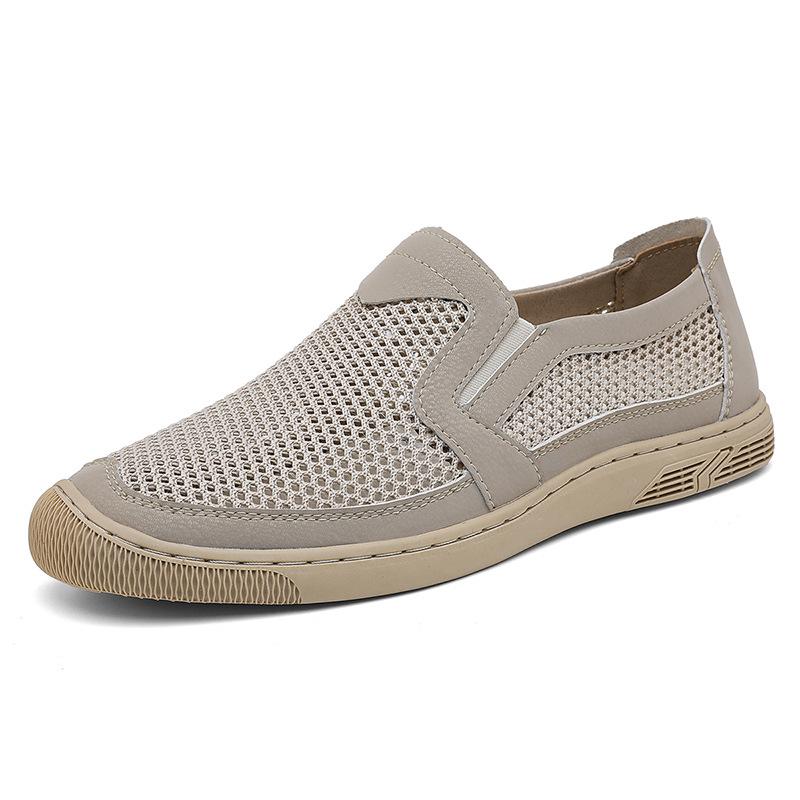 Men s 2025 Summer Breathable Flyknit Mesh Casual Shoes, Large Size, Lightweight 39