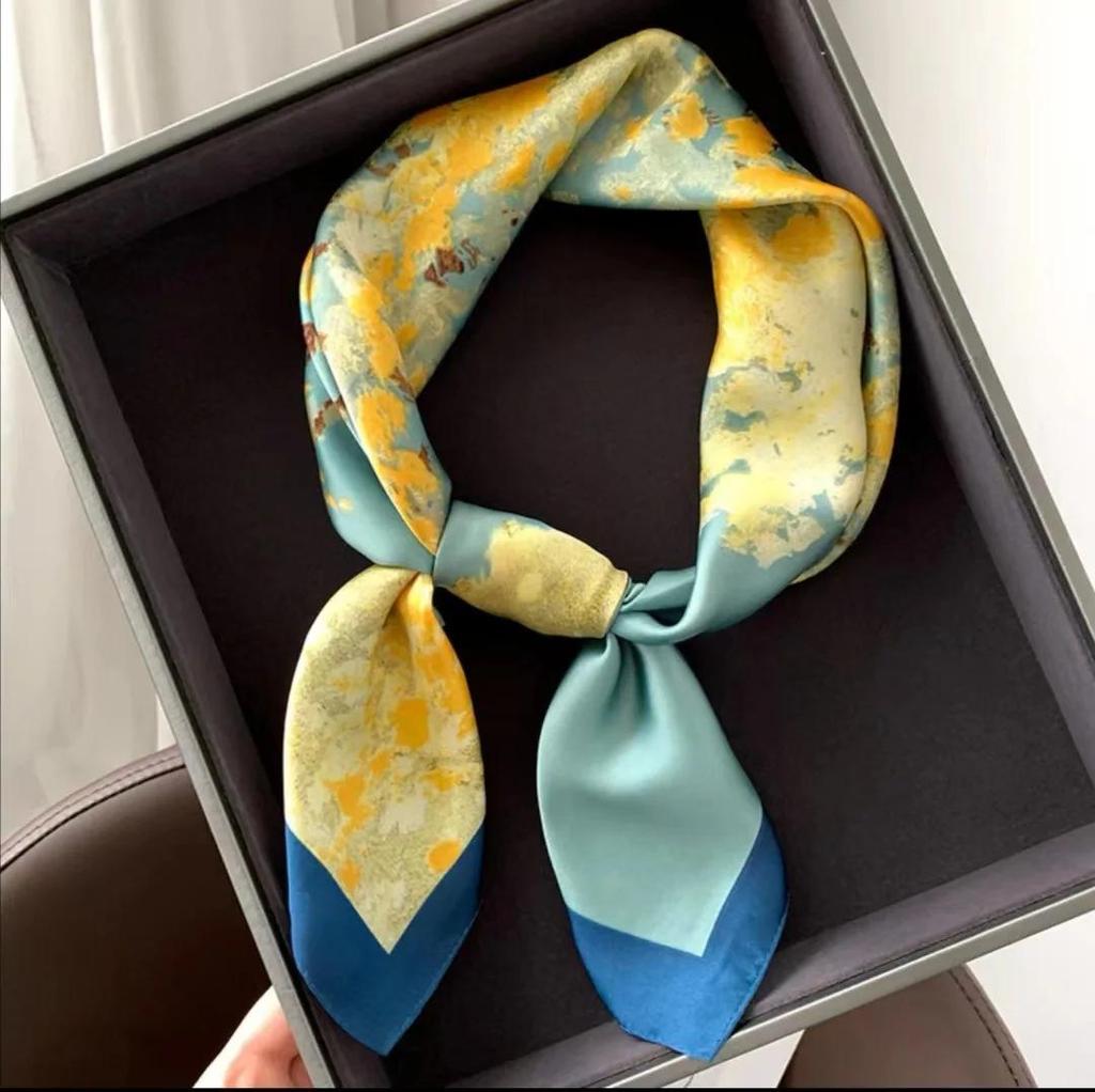 New Silk Scarf 70cm Small Square Scarf Spring Headband Neck Protection Professional Scarf Versatile Fashion Western Style Hijabs