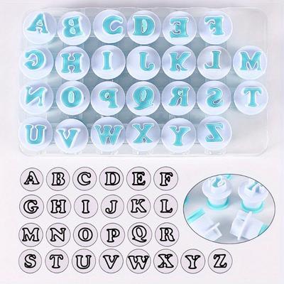 26 Alphabet Letter Numbers Fondant Cake Decorating Set Cookie Biscuit Mold Printing Pressure Icing Cutter Die Mold