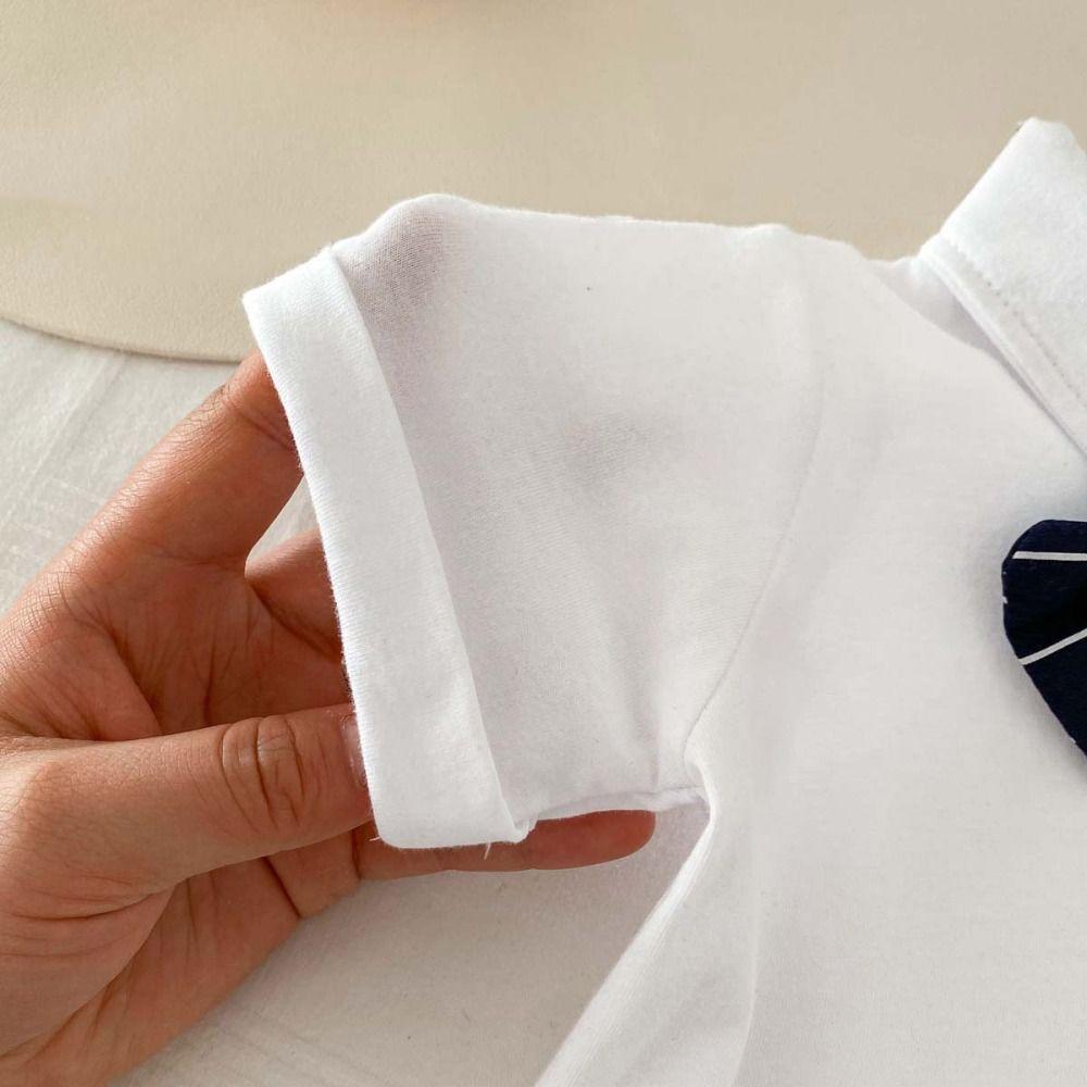 Triangle Bodysuit Baby Onesie Detachable Bow Tie Infant Jumpsuit Bodysuits Bodysuit  Children