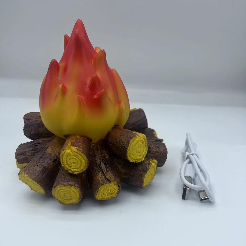 Battery-Powered Resin LED Night Light: Simulated Charcoal Flame Atmosphere Lamp - Ideal for Christmas Gifts & Scene Props
