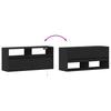 Wall Mounted TV Cabinet with LED Lighting Black 100 X 31 X 45 Cm