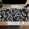 Black and White Mouse Pad Large Gaming Accessory XXL Game Rubber Deskmats HD Non-Slip Computer Keyboard Mat Laptop Long Mousepad