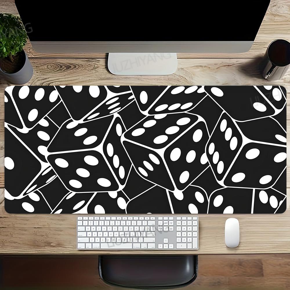 Black and White Mouse Pad Large Gaming Accessory XXL Game Rubber Deskmats HD Non-Slip Computer Keyboard Mat Laptop Long Mousepad