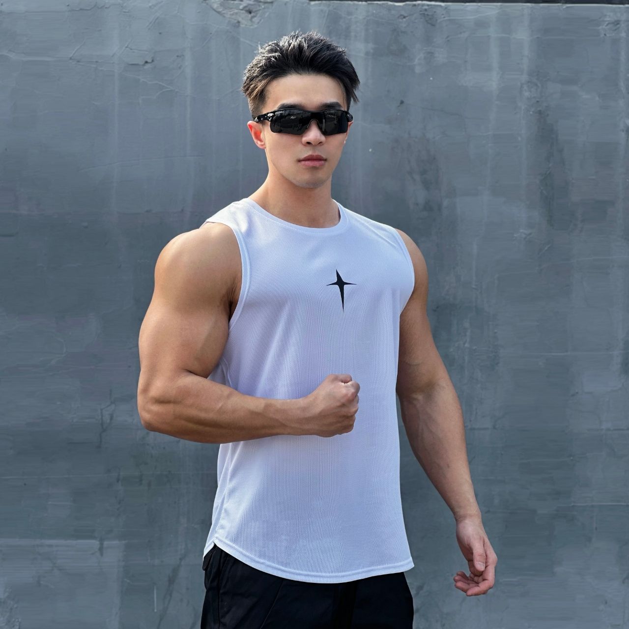 

Sleeveless Vest Men s Quick-drying Sports Slim Short-sleeved T-shirt Ins Fitness Plus Size Basketball Training Clothes L білий