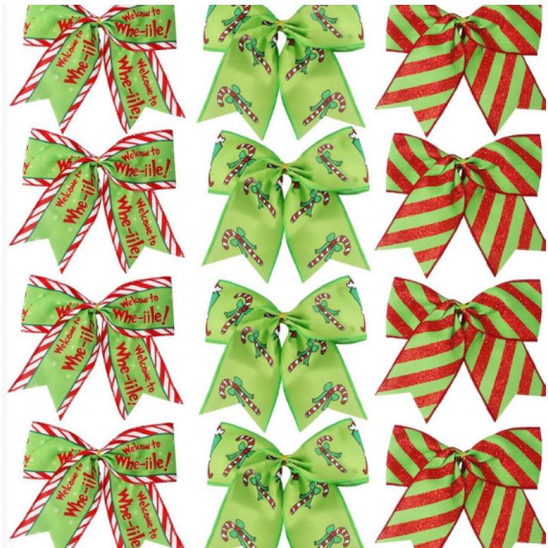 Christmas Supplies 12 Pieces Bow Decoration Bow Christmas Accessories Gift Box Decoration Tree Garland Decoration