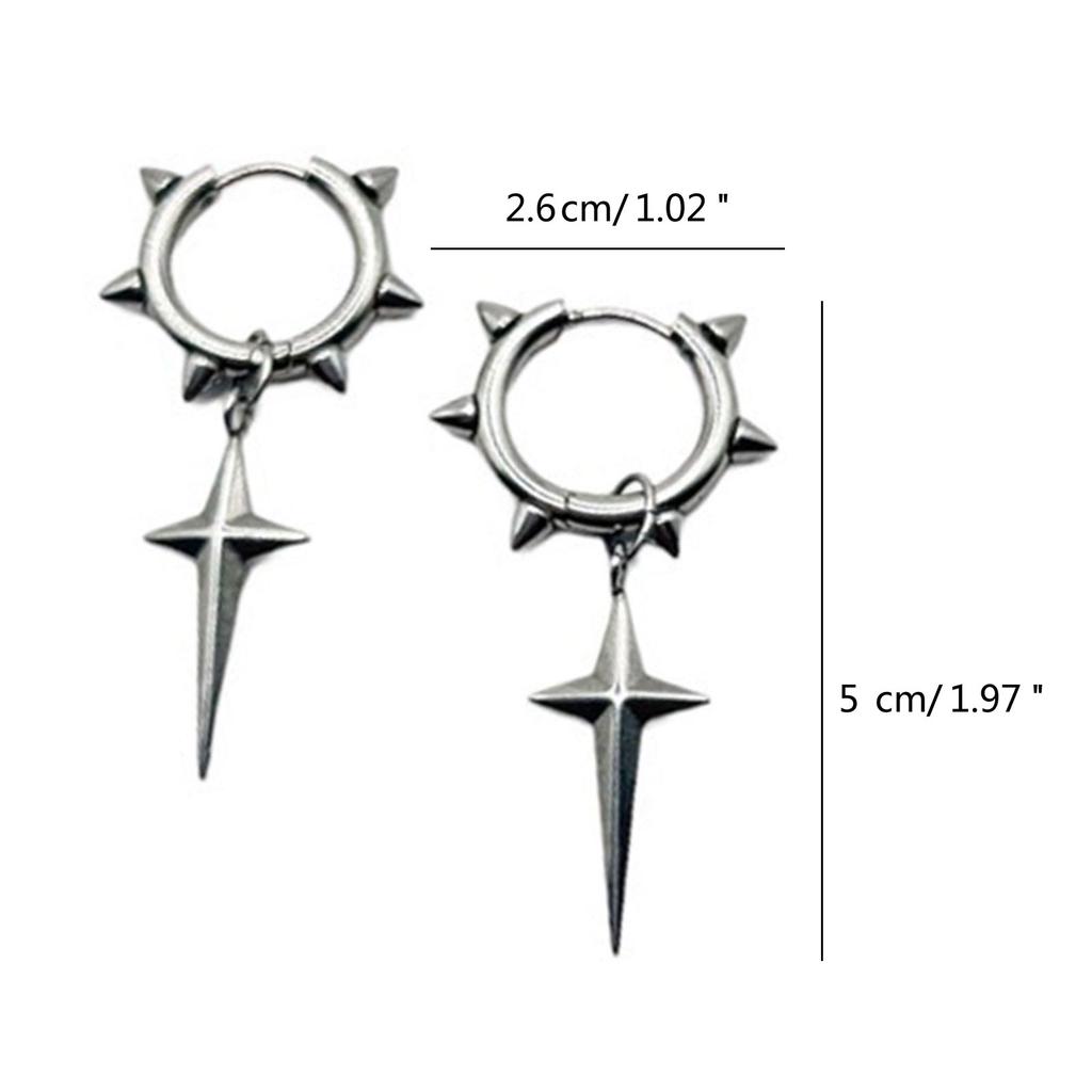 Stainless Steel Ear Rings Unique and Personalized Crucifix Pendant Earrings Adornment Delicate Cone Adorned Ear Rings