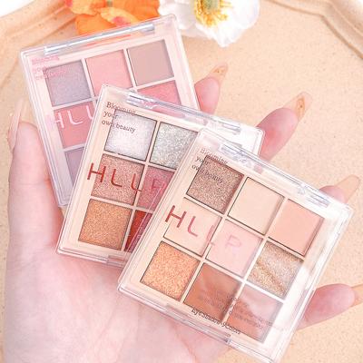 Átlátszó kilenc színű akril szemhéjpúder paletta Pearly Matte Earth Color Jiugongge szemhéjpúder