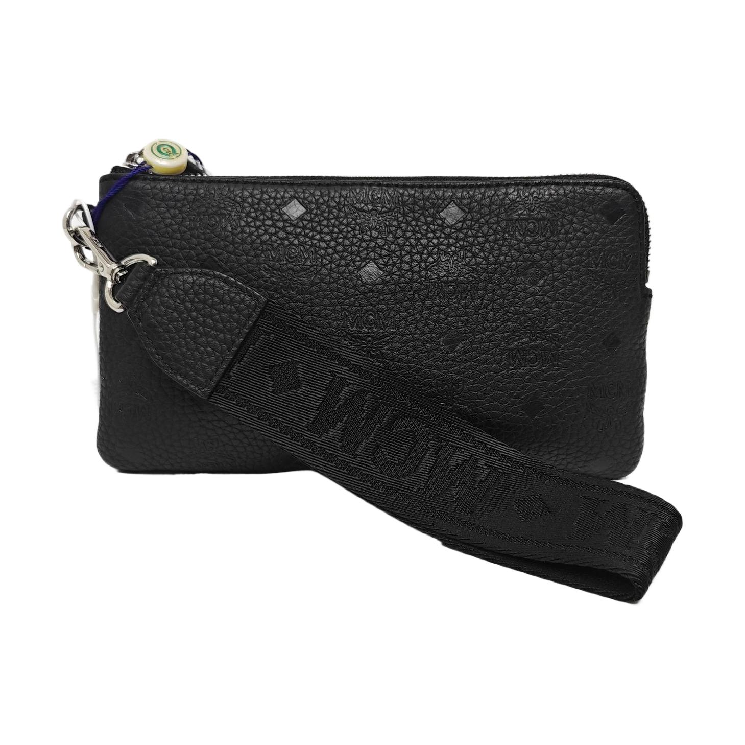 [Pre-Owned] Black Leather Large Clutch - Excellent #872W4K ONE SIZE