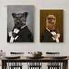Funny Wall Art Pictures Animal Coffee Portrait Posters Canvas Print Art Sloth Pug Dog and Coffee Mural Cute Home Decor Painting