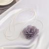 Fluffy Fabric Lace Flower Choker Necklace For Women Trendy Elegant Long Lace-Up Rope Chains On Collar Jewelry