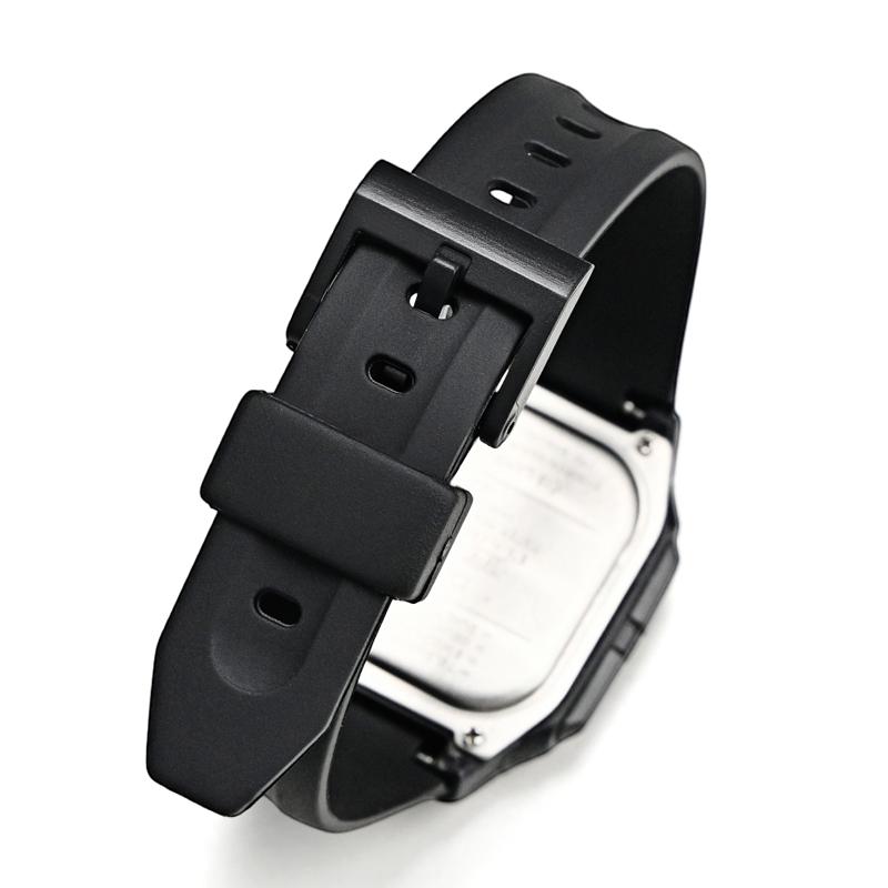 Gumowy Pasek do Casio F-201W F-201WA DB-36 WS-300 Męski Sportowy Wodoodporny Czarna Żywica Wymienny Bransoleta Pasek do Zegarka 18mm