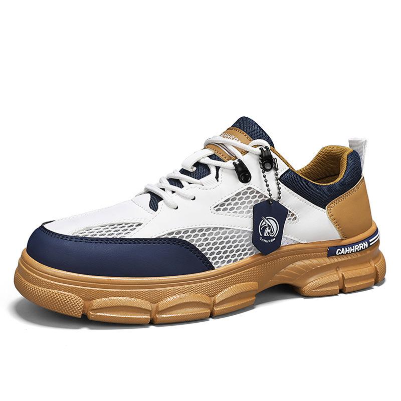 

2025 summer new casual sports men s shoes mesh breathable hollow quick-drying student street trend dad trendy shoes 44
