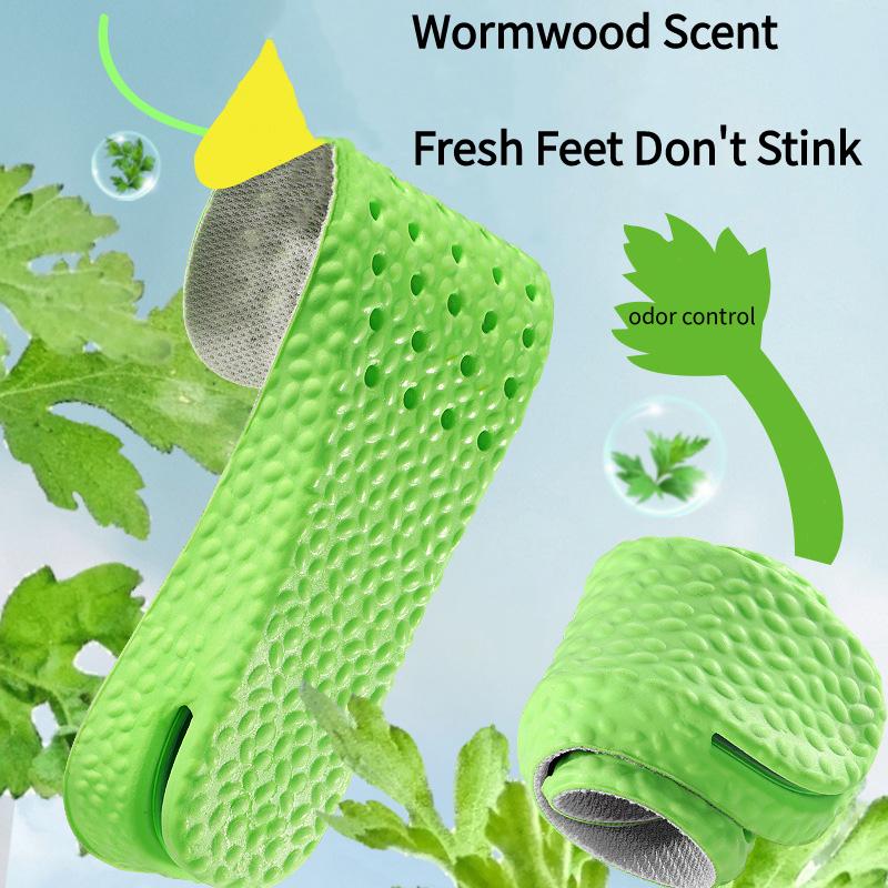 1 Pair Breathable Air Cushion Acupoints Arch Insoles Shock Absorbing Anti-Odor Sweat Insole Height Increase Pad for Sports Shoes