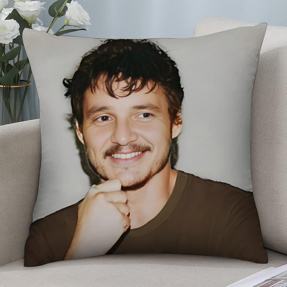 New P-Pedro Pascal Pillow Case 3D Print Polyester Fiber 40*40 cm Home Sofa Throw Pillow Cover Decoration Festival Gift