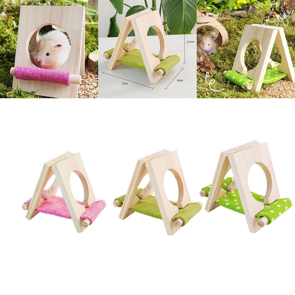 Cozy Wooden Hamster Bed Hideout Tunnel Soft Resting Place for Small Animals Cage Activity Toy