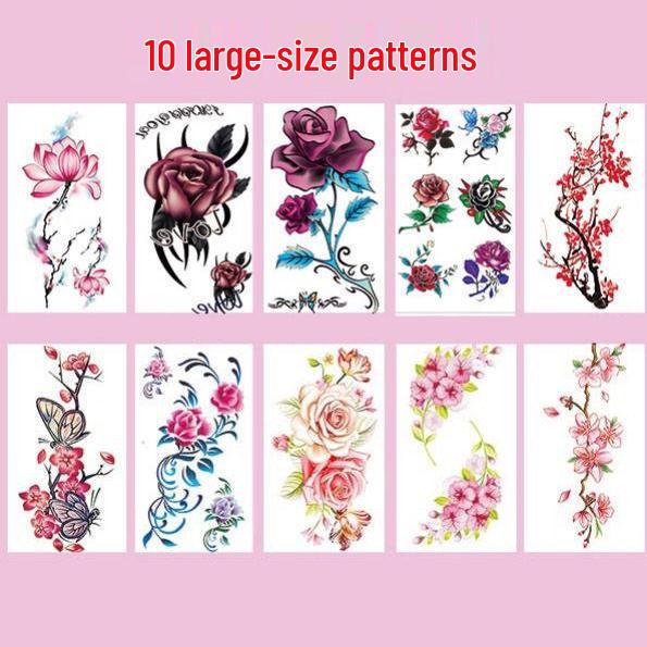 30-teilige Higanbana wasserfeste Tattoo-Aufkleber: Langlebiges, Unisex Kleines Blumiges Schlüsselbein-Design