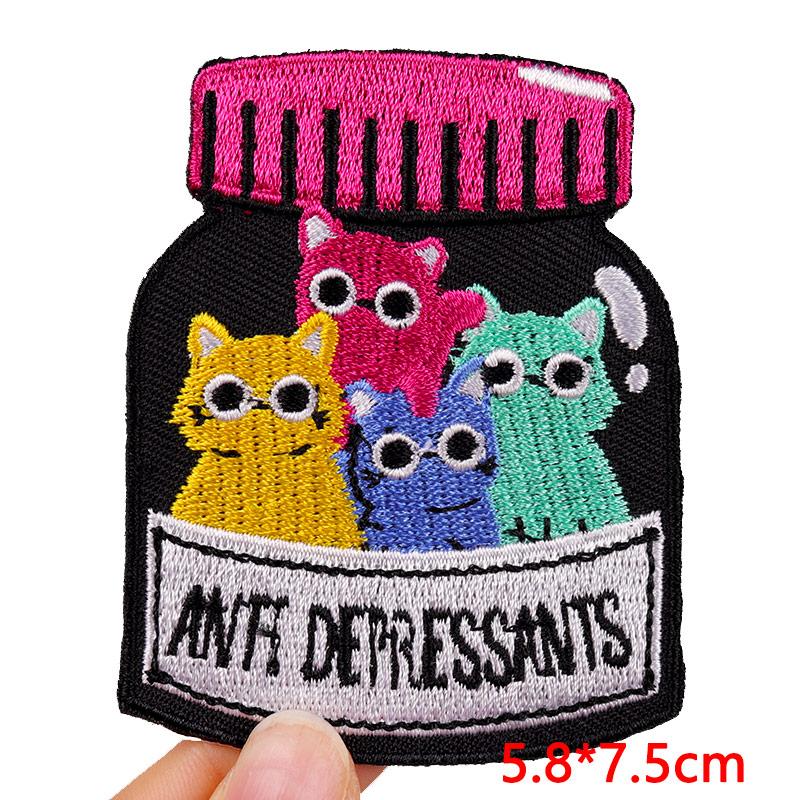 Horror Animal Butterfly Embroidered Patches Bear Cat Shark Patch Iron On Patches For Clothing Thermoadhesive Patches For Clothes