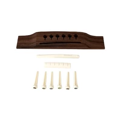 Rosewood Saddles Through Guitar Bridge 6 String Folk Guitar Bridge Bone Guitar Saddles Nut Slotted Bridge Pins Guitar Part