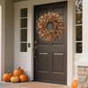 HalloweenAutumn Flower Wreaths, Pumpkin And Berry Door Hangings, HarvestFestival Rattan Rings