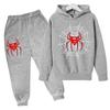 Autumn Winter Spider Printed Hoodies Sweatpants Set Fashionable Casual Warm Sports Long Sleeved Pants Men's Sport Wear