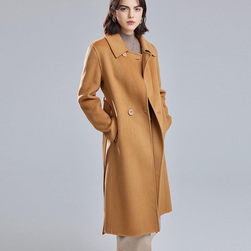 100% Lână Femei Palton Lână MODERN NOU SAGA Toamnă Lână Palton Lână Iarnă Cald Lână Pardesiu dublu piept