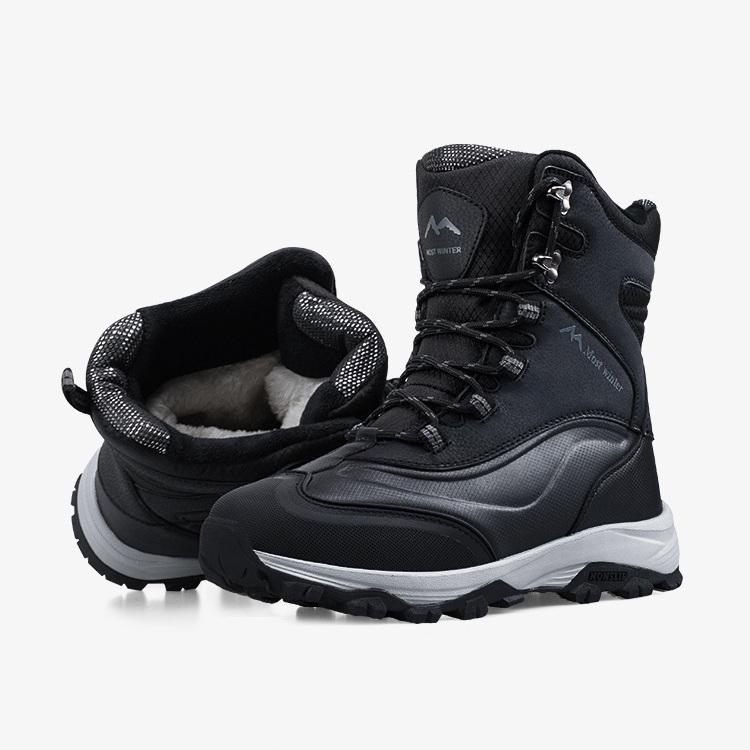 

Мужские зимние ботинки, водонепроницаемые и нескользящие, хлопковые ботинки с флисовым утеплителем, высокие зимние мужские ботинки 41 чёрный