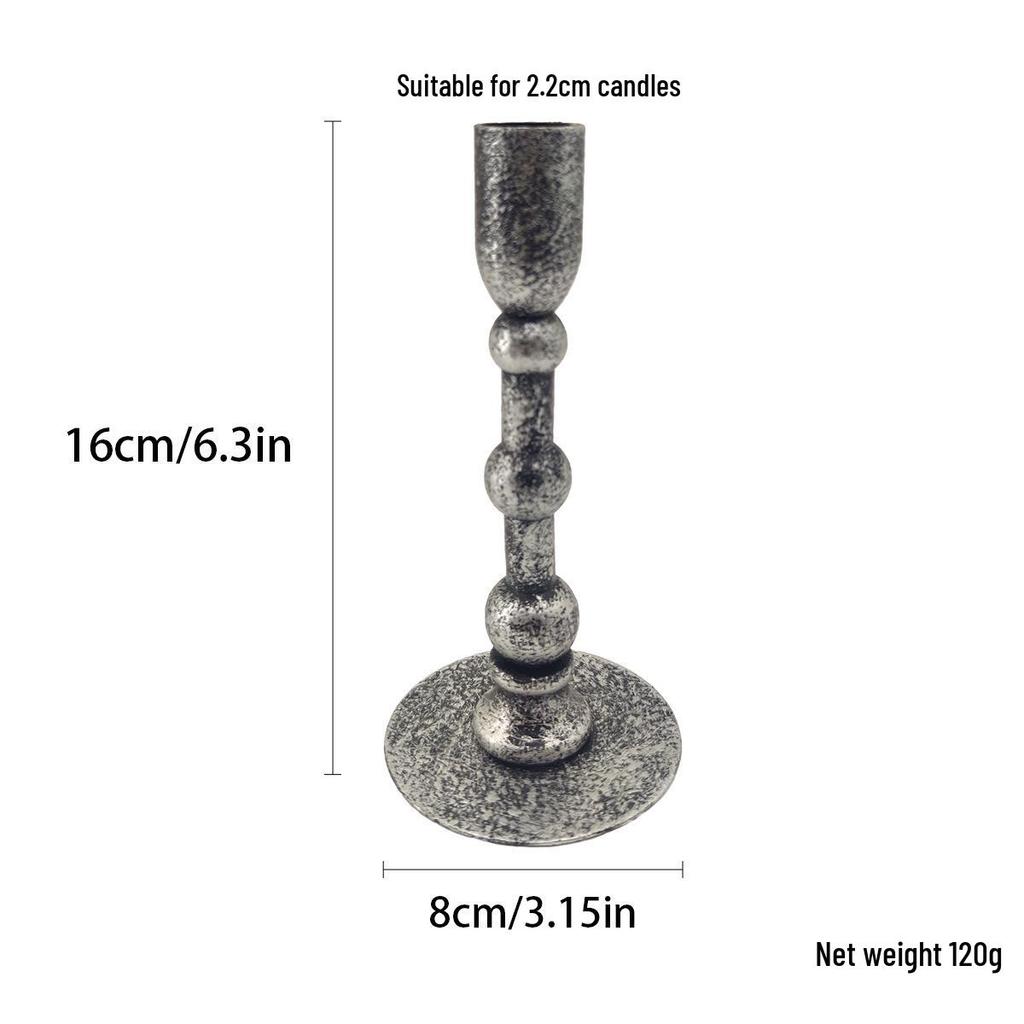 European Retro Wrought Iron Candlestick Home Decoration - Aged Metal Craft Ornament
