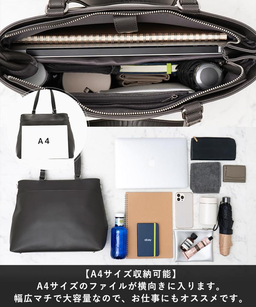 VITAFELICE Damen Business-Tote-Tasche mit seitlichem Reißverschluss inb-10180p (Grau)