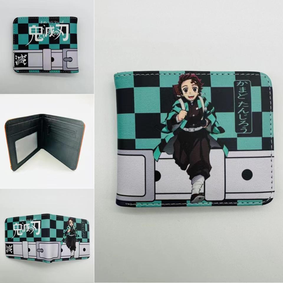 Japan cartoon comics Demon Slayer Short Fold Wallet Cartoon Coin Purse Suitable for Students 0006