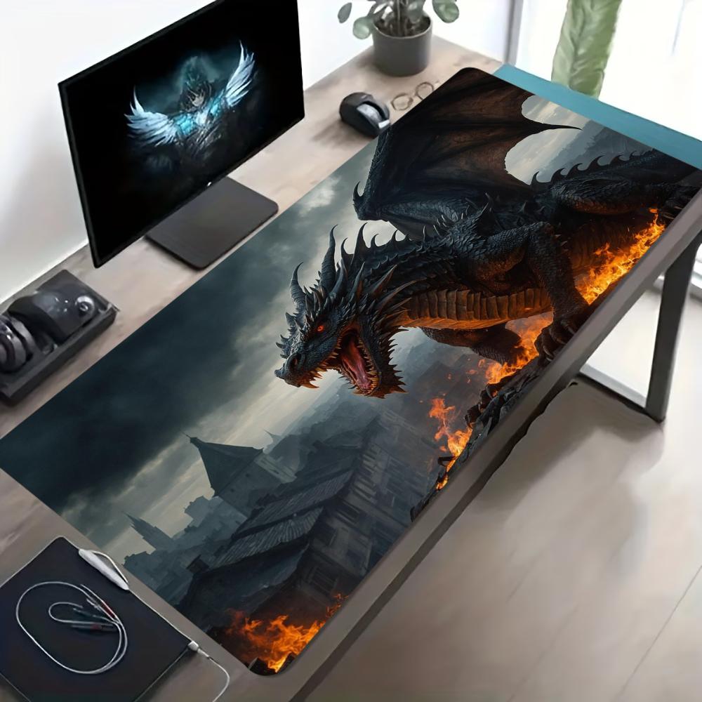 Dark Fire Dragon Large Extended Gaming Mouse Pad NonSlip Desk Mat For Gamer Office Computer Laptop Keyboard Mousepad