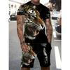 Fashion Resort Style Men's T-Shirt Short Sleeve Shorts Two-Piece Set Summer 3D Print