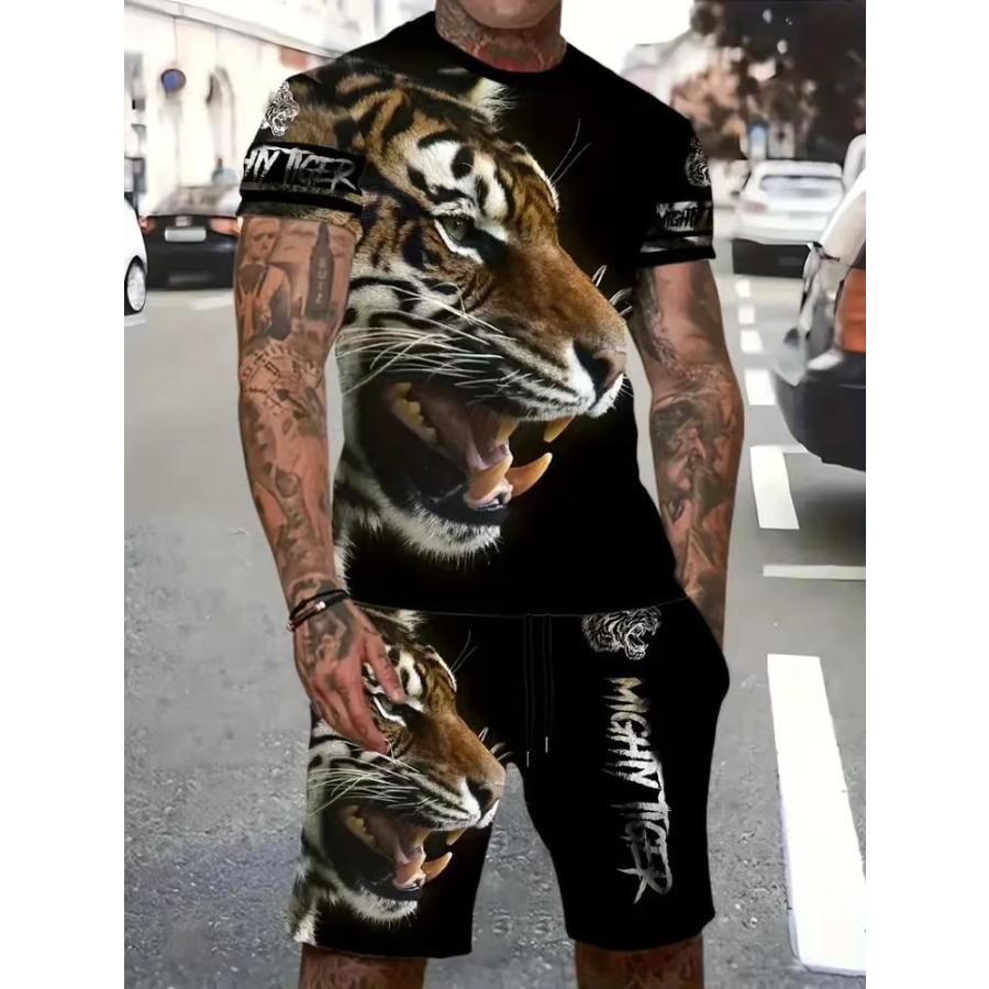 Fashion Resort Style Men's T-Shirt Short Sleeve Shorts Two-Piece Set Summer 3D Print