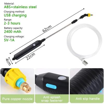 Pulvérisateur de Jardin Électrique Portable 2/3/5M Outil d'Irrigation USB 2400mA Rechargeable Manche Télescopique pour Plantes de Cour avec 3 Buse