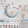 Verträumte kleine Fee Mond Schmetterling Blume Schlafzimmer Wohnzimmer Zuhause Hintergrund Verschönerung und Dekoration Wandaufkleber