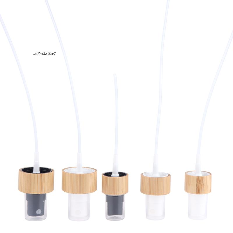 1Pc Eco-Friendly Bamboo Plastic Skincare Packaging Bottle Pump Lid 18-410 20-410 24-410 Wooden Cover Lotion Caps Spray Top