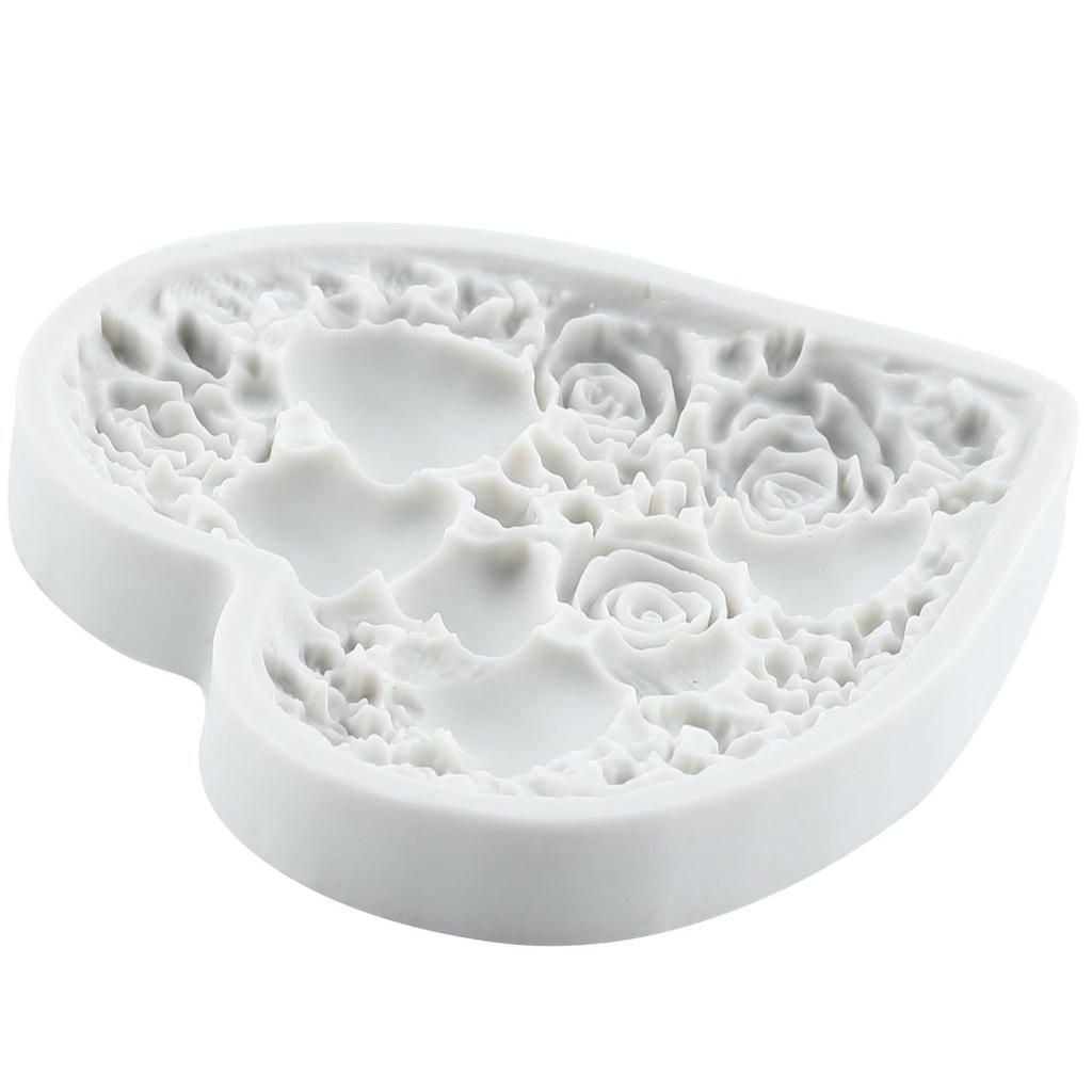 Love Heart Silicone Mold Rose Flower Fondant Molds Cake Decorating Tools Theme Cake Dessert Decorated Chocolate Candy Mold