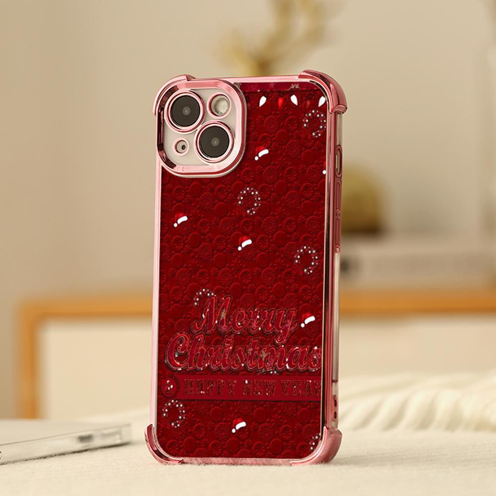 Ae114 Merry Christmas Christmas tree art Electroplated TPU Phone Cases for Samsung A54 A12 A14 S22 S23 S24 Ultra A55 A15 Four Corner Protection Cover