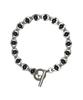 Pimadaziwin Bold Chain Black Pearl Bracelet