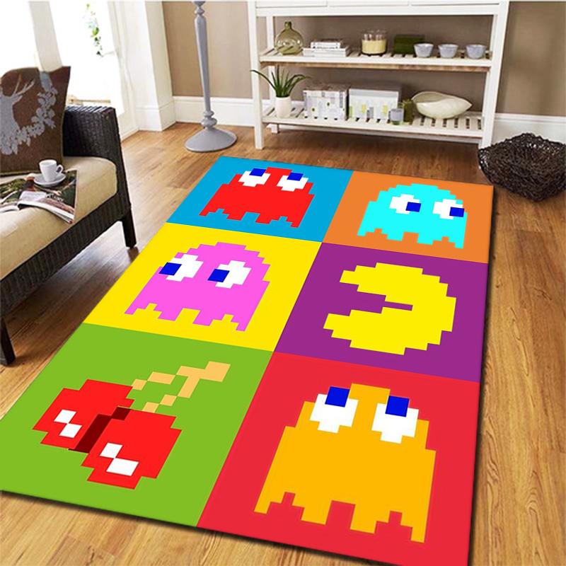 Pac-Man Carpet Rug for Living Room Bedroom Home Sofa Decoration,Kids play Non-slip Floor Mat