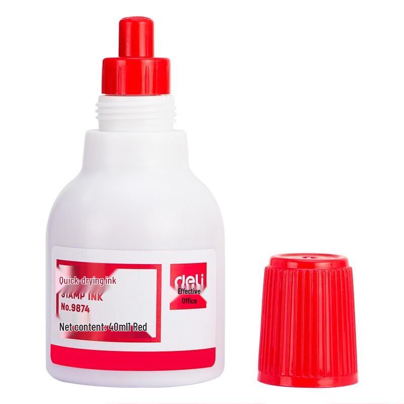 Deli 9874 Fast-Dry Red Stamp Ink