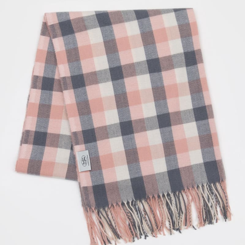 

RECLOW BLOCK Tartan Check Muffler PINK FREE