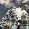 Korean-Style Plaid Oversized Cardigan Long Sleeve Shirt for Women